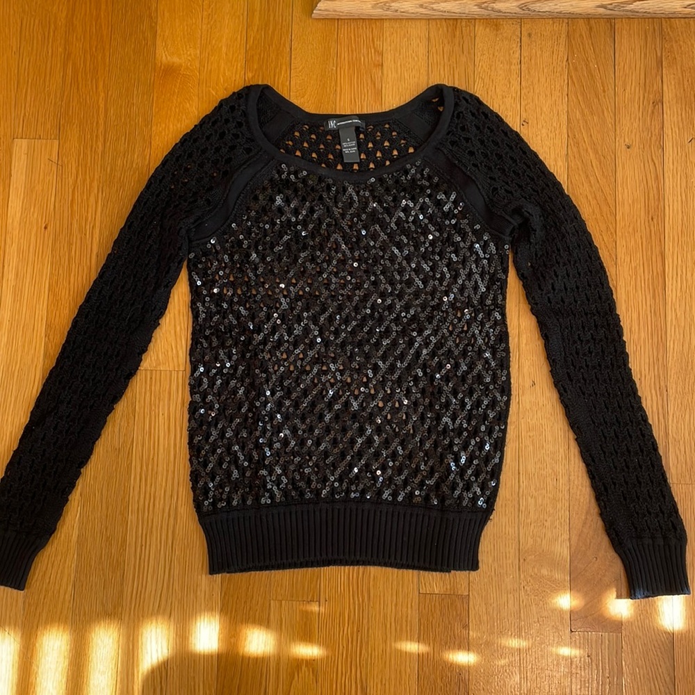 INC Black Sequin Sweater